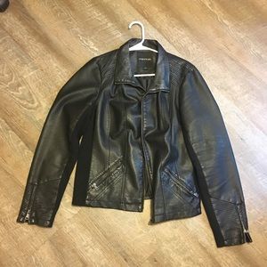 Maurices Black Faux Leather Jacket sz 1